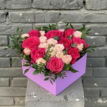 Цветочная композиция из Розы в коробке в Снежногорске