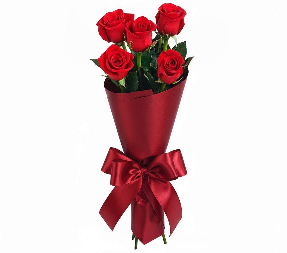 Букет 5 Красных роз Эдлесс Лав в Снежногорске
