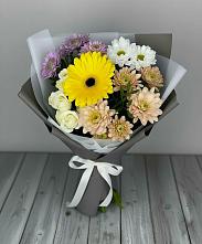 Букет цветов из:  Розы, Герберы и Хризантемы #REPLACE_PRED# Снежногорске