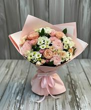 Букет цветов из:  Гвоздики, Розы и Хризантемы в Снежногорске