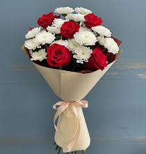 Букет цветов из:  Розы и Хризантемы #REPLACE_PRED# Снежногорске