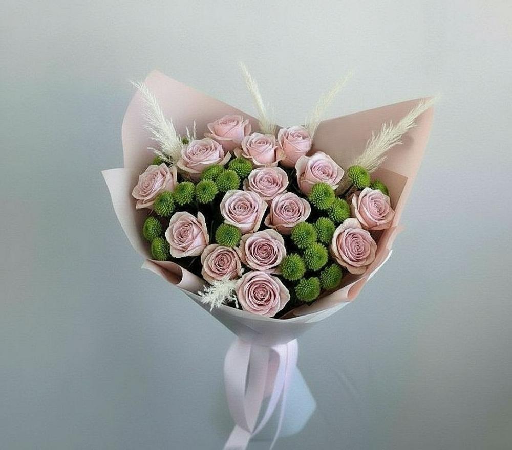 Букет цветов из: Розы и Хризантемы в Снежногорске