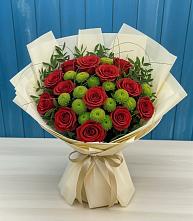 Букет цветов из:  Розы и Хризантемы в Снежногорске