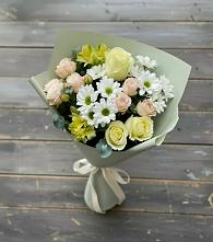 Букет цветов из:  Альстромерии, Розы и Хризантемы #REPLACE_PRED# Снежногорске