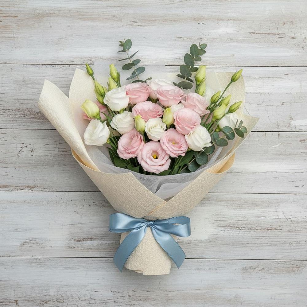 Букет цветов из: Лизиантусы в Снежногорске